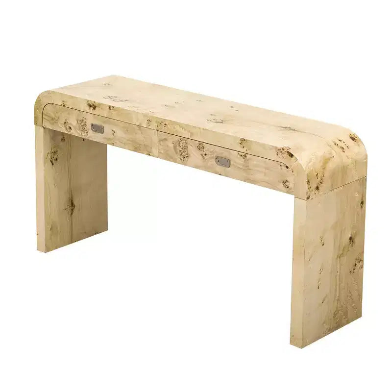 Mesa Consola Arqueada con Almacenamiento, Mesa de Entrada de Madera Minimalista con Cajones para el Recibidor