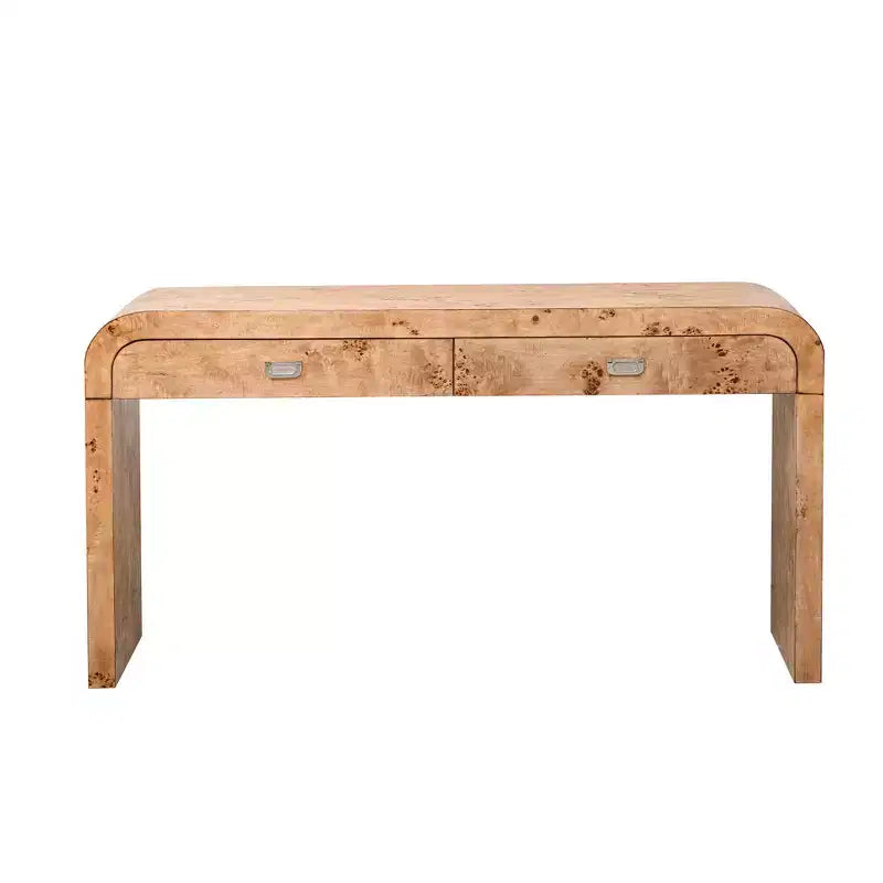Mesa Consola Arqueada con Almacenamiento, Mesa de Entrada de Madera Minimalista con Cajones para el Recibidor