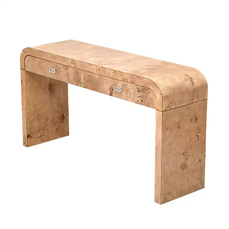 Mesa Consola Arqueada con Almacenamiento, Mesa de Entrada de Madera Minimalista con Cajones para el Recibidor