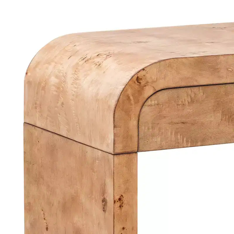 Mesa Consola Arqueada con Almacenamiento, Mesa de Entrada de Madera Minimalista con Cajones para el Recibidor