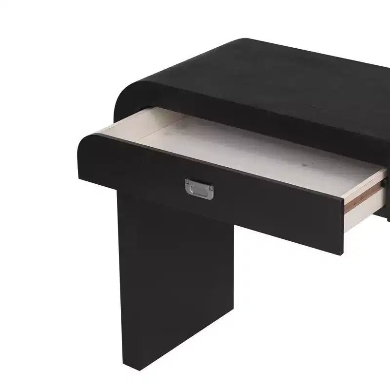 Mesa Consola Arqueada con Almacenamiento, Mesa de Entrada de Madera Minimalista con Cajones para el Recibidor