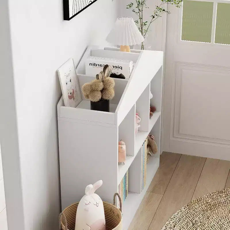 Acekool Estantería Infantil de Techo, Organizador de Almacenamiento de 5 Cubos con Estante de Techo, Librería Moderna para Sala de Juegos, Dormitorio, Aula, 35 x 35 x 12 Pulgadas
