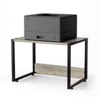 Soporte de impresora Karl Home de un nivel, aglomerado P2, gris lavado, combo B, 15.7x12x12.2 pulgadas