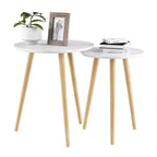 Juego de 2 mesas auxiliares anidables Lavish Home, blancas
