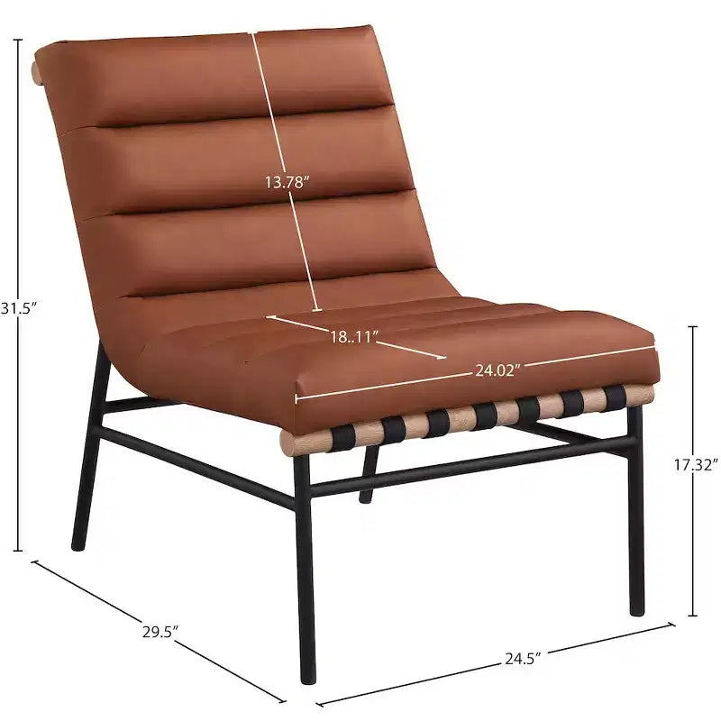 Meridian Furniture, Sillón decorativo de piel vegana Burke