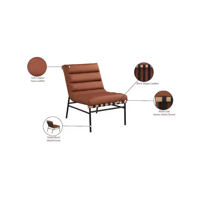 Meridian Furniture, Sillón decorativo de piel vegana Burke