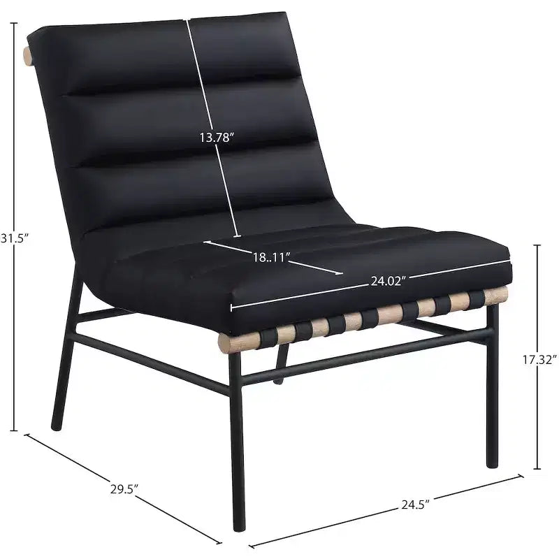 Meridian Furniture, Sillón decorativo de piel vegana Burke