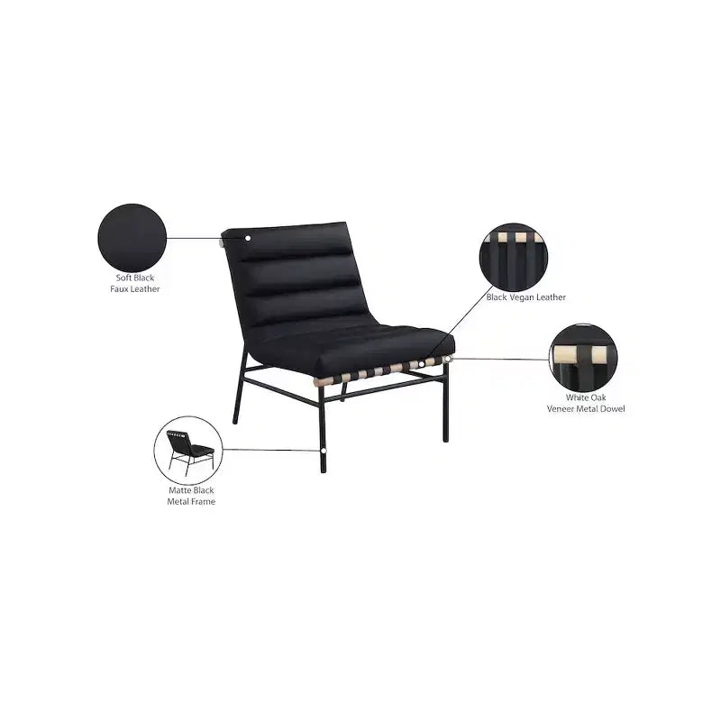 Meridian Furniture, Sillón decorativo de piel vegana Burke