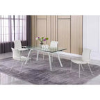 Chintaly Imports, Silla auxiliar tapizada blanca contemporánea