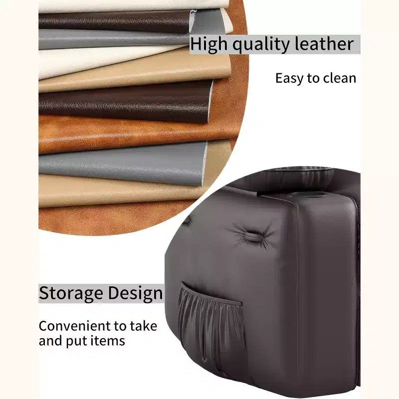Sillón reclinable de 22'', reclinable manual de cuero PU con portavasos y bolsillos laterales, diseño ergonómico para guardería, sala de estar, dormitorio