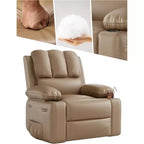 Sillón reclinable de 22'', reclinable manual de cuero PU con portavasos y bolsillos laterales, diseño ergonómico para guardería, sala de estar, dormitorio