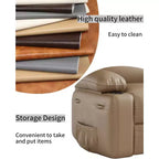 Sillón reclinable de 22'', reclinable manual de cuero PU con portavasos y bolsillos laterales, diseño ergonómico para guardería, sala de estar, dormitorio