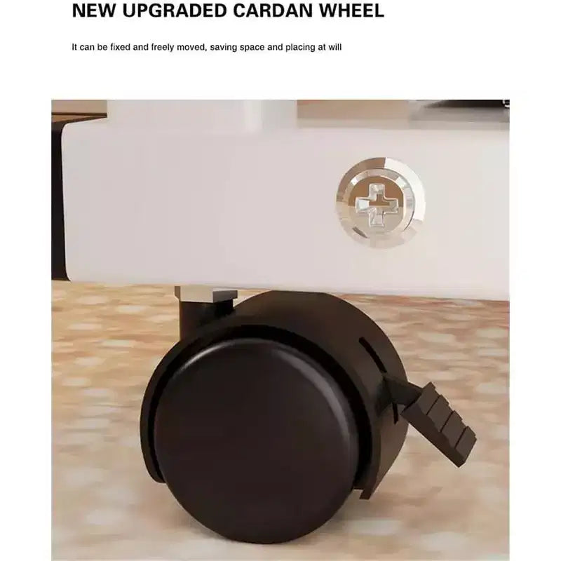 Mesa Auxiliar Móvil Ajustable en Altura para Laptop con Ruedas, Mesa Auxiliar de Sofá con Cajón de Almacenamiento para Sala de Estar o Dormitorio