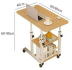 Mesa Auxiliar Móvil Ajustable en Altura para Laptop con Ruedas, Mesa Auxiliar de Sofá con Cajón de Almacenamiento para Sala de Estar o Dormitorio
