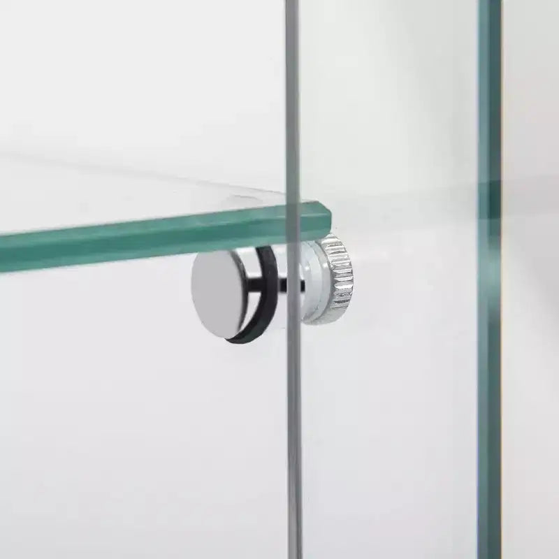 MAYEERTY Vitrina de cristal templado Almacenamiento de vino Archivador con luz Paipai a pilas Pies de suelo ajustables Sala de estar Dormitorio Oficina Blanco