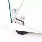 MAYEERTY Vitrina de cristal templado Almacenamiento de vino Archivador con luz Paipai a pilas Pies de suelo ajustables Sala de estar Dormitorio Oficina Blanco