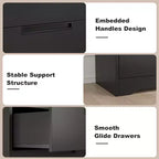 Cómoda moderna de 4 cajones con tiradores empotrados, cajones de deslizamiento suave y diseño antivuelco, arcón de almacenamiento de madera para cuarto de bebé, dormitorio, sala de estar