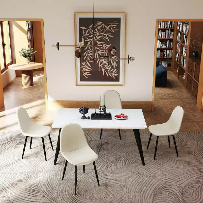 Mesa de comedor Homy Casa Moderna Industrial, mesa rectangular de 62.9 para 4 personas, para cocina o comedor