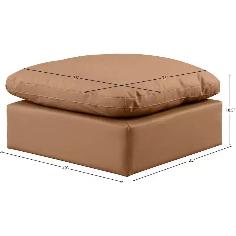 Meridian Furniture, Otomana de cuero vegano Indulge