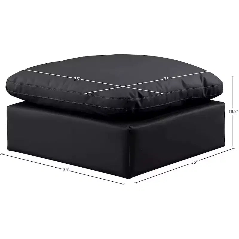 Meridian Furniture, Otomana de cuero vegano Indulge