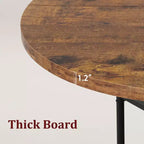 Mesa de Comedor Redonda de 47 Pulgadas para 6 Personas, Mesa de Cocina de Madera con Estantes de Almacenamiento y Patas de Metal Estilo Romano para Comedor, Cocina, Sala de Estar (Solo la Mesa)