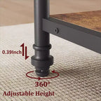 Mesa de Comedor Redonda de 47 Pulgadas para 6 Personas, Mesa de Cocina de Madera con Estantes de Almacenamiento y Patas de Metal Estilo Romano para Comedor, Cocina, Sala de Estar (Solo la Mesa)