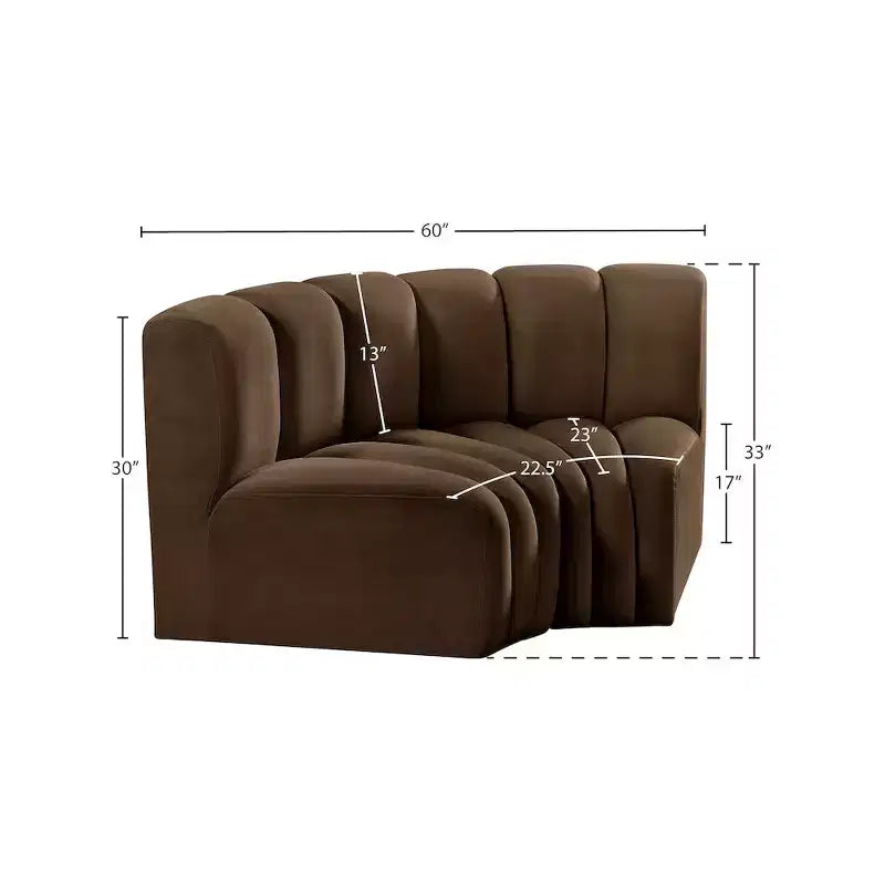 Meridian Furniture, Sofá Modular de Terciopelo Arc