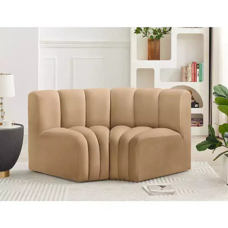 Meridian Furniture, Sofá Modular de Terciopelo Arc