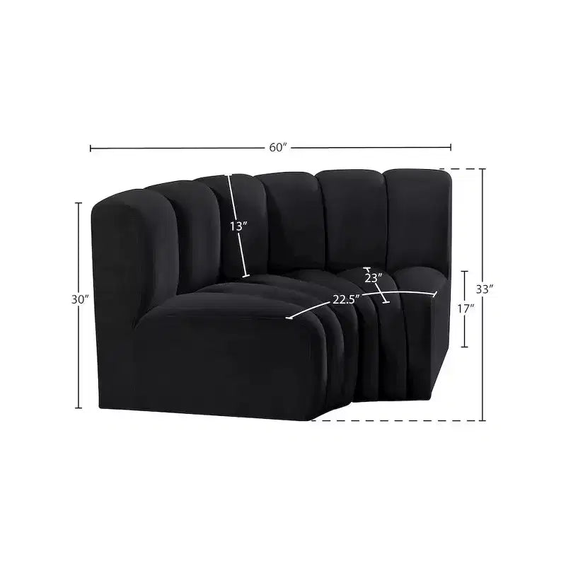 Meridian Furniture, Sofá Modular de Terciopelo Arc