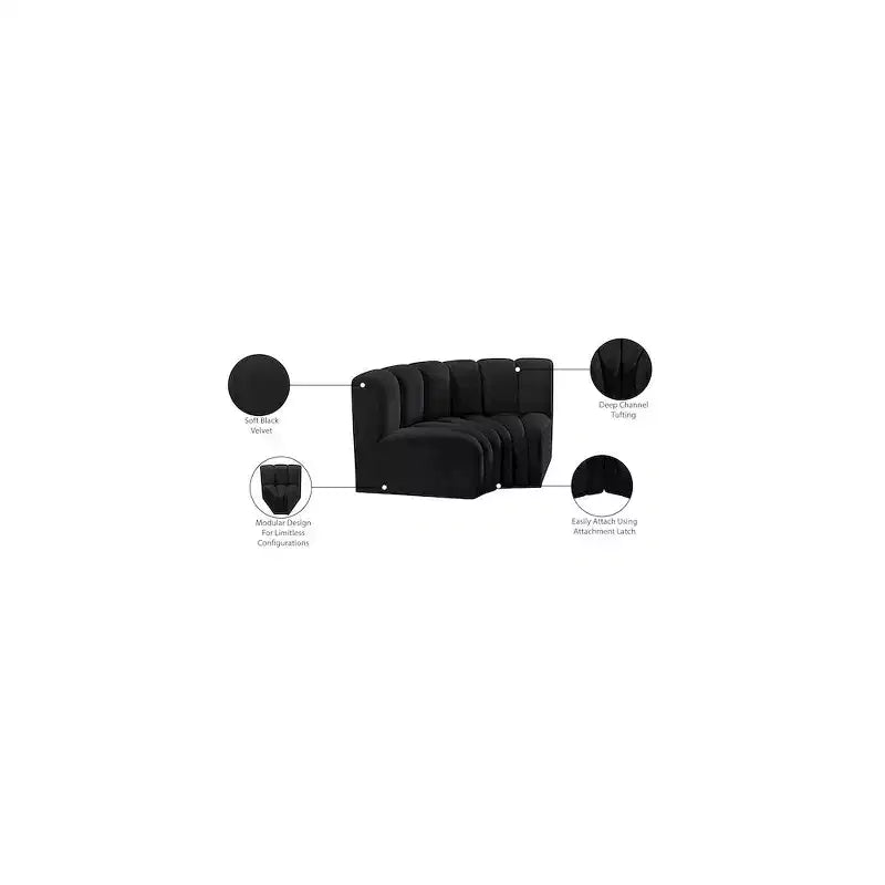 Meridian Furniture, Sofá Modular de Terciopelo Arc