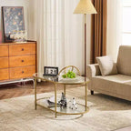 Mesa de centro ovalada de cristal Karl Home