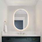 Espejo ovalado LED Jax 24 de aluminio - LMR1007 - Blanco - Safavieh