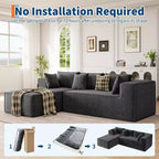 Sofás modulares seccionales para sala de estar, sofá seccional en forma de L con asiento profundo, sofá tapizado para dormitorio, no requiere montaje, chenilla.