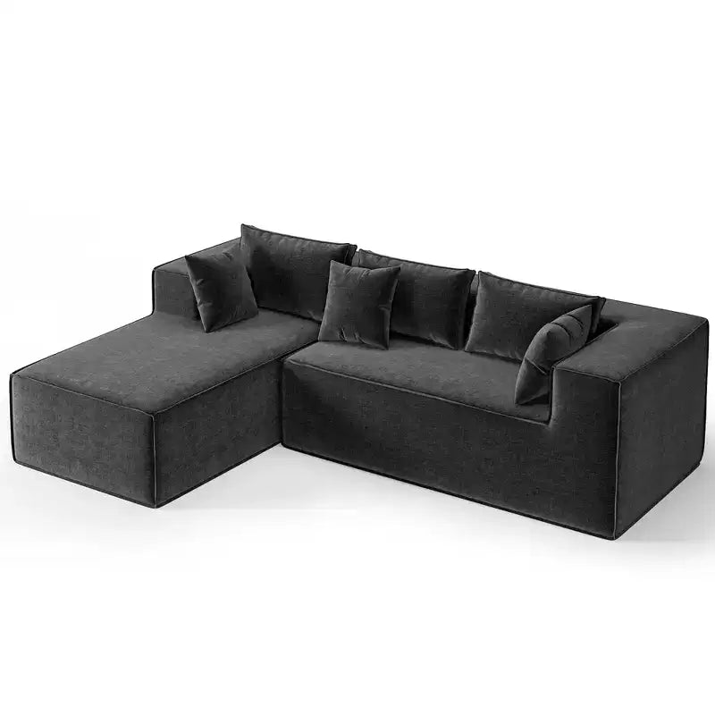Sofás modulares seccionales para sala de estar, sofá seccional en forma de L con asiento profundo, sofá tapizado para dormitorio, no requiere montaje, chenilla.