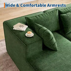 Sofás modulares seccionales para sala de estar, sofá seccional en forma de L con asiento profundo, sofá tapizado para dormitorio, no requiere montaje, chenilla.