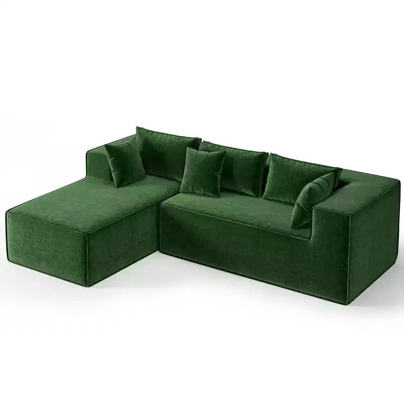 Sofás modulares seccionales para sala de estar, sofá seccional en forma de L con asiento profundo, sofá tapizado para dormitorio, no requiere montaje, chenilla.
