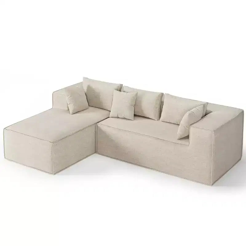 Sofás modulares seccionales para sala de estar, sofá seccional en forma de L con asiento profundo, sofá tapizado para dormitorio, no requiere montaje, chenilla.