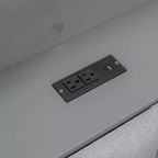 Cama de día Whisen tamaño completo con estantes de almacenamiento, cajones, estación de carga, luz LED, escritorio, cabecera y respaldo tapizados