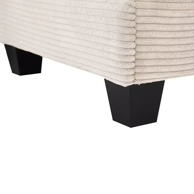 Sofá Seccional en Forma de L Hyleory Corduroy, Sofá de 3 Plazas con Otomana Movible, Muebles Modulares para Sala de Estar para Apartamentos
