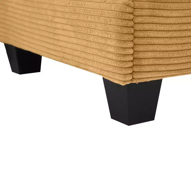 Sofá Seccional en Forma de L Hyleory Corduroy, Sofá de 3 Plazas con Otomana Movible, Muebles Modulares para Sala de Estar para Apartamentos