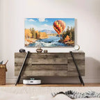 Mueble de TV de hasta 65 pulgadas, centro de entretenimiento moderno con 2 cajones de almacenamiento y estantes abiertos laterales, mesa consola de TV, para sala de estar, dormitorio