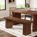 Lantine Banco de Entrada de Madera, Banco de Mesa de Comedor de Madera de 120 cm con Estructura Robusta para Cocina, Dormitorio, Sala de Estar, Pasillo, Fácil Montaje,