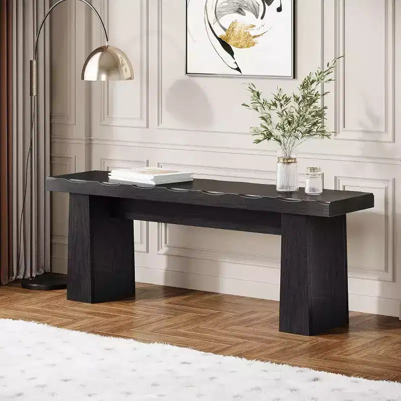 Lantine Banco de Entrada de Madera, Banco de Mesa de Comedor de Madera de 120 cm con Estructura Robusta para Cocina, Dormitorio, Sala de Estar, Pasillo, Fácil Montaje,