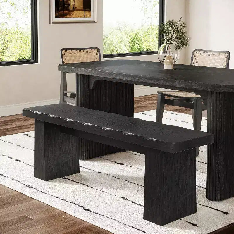 Lantine Banco de Entrada de Madera, Banco de Mesa de Comedor de Madera de 120 cm con Estructura Robusta para Cocina, Dormitorio, Sala de Estar, Pasillo, Fácil Montaje,