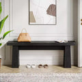 Lantine Wooden Entryway Bench, 47 Wood Dining Table Bench with Sturdy Frame for Kitchen Bedroom Living Room Hallway, Easy Assembly,