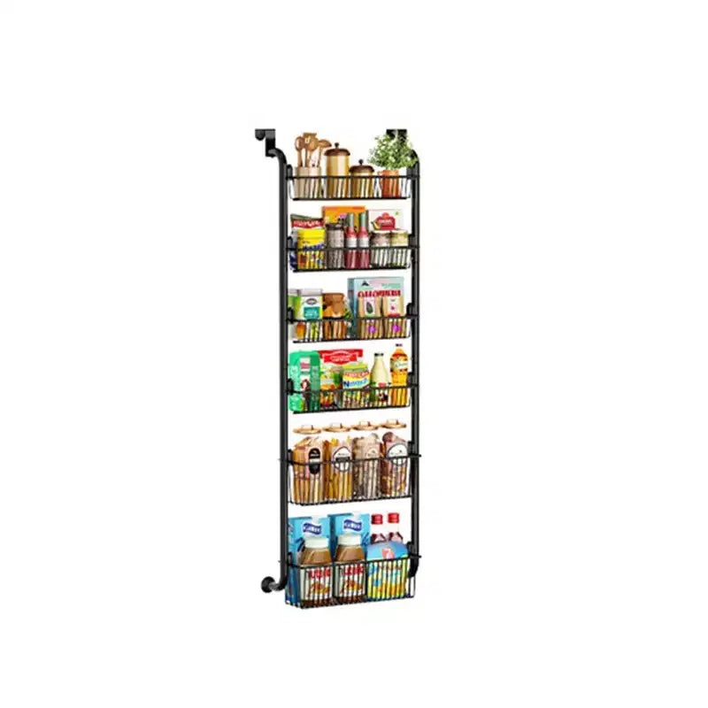 Organizador Para Colgar Sobre la Puerta, Organizador de Despensa de Metal de 6 Niveles, Organizador Colgante Para Puerta Con Cestas Ajustables Para Cocina, Lavadero y Hogar