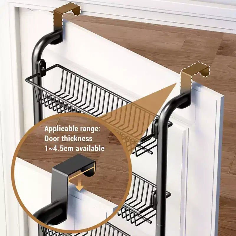 Organizador Para Colgar Sobre la Puerta, Organizador de Despensa de Metal de 6 Niveles, Organizador Colgante Para Puerta Con Cestas Ajustables Para Cocina, Lavadero y Hogar