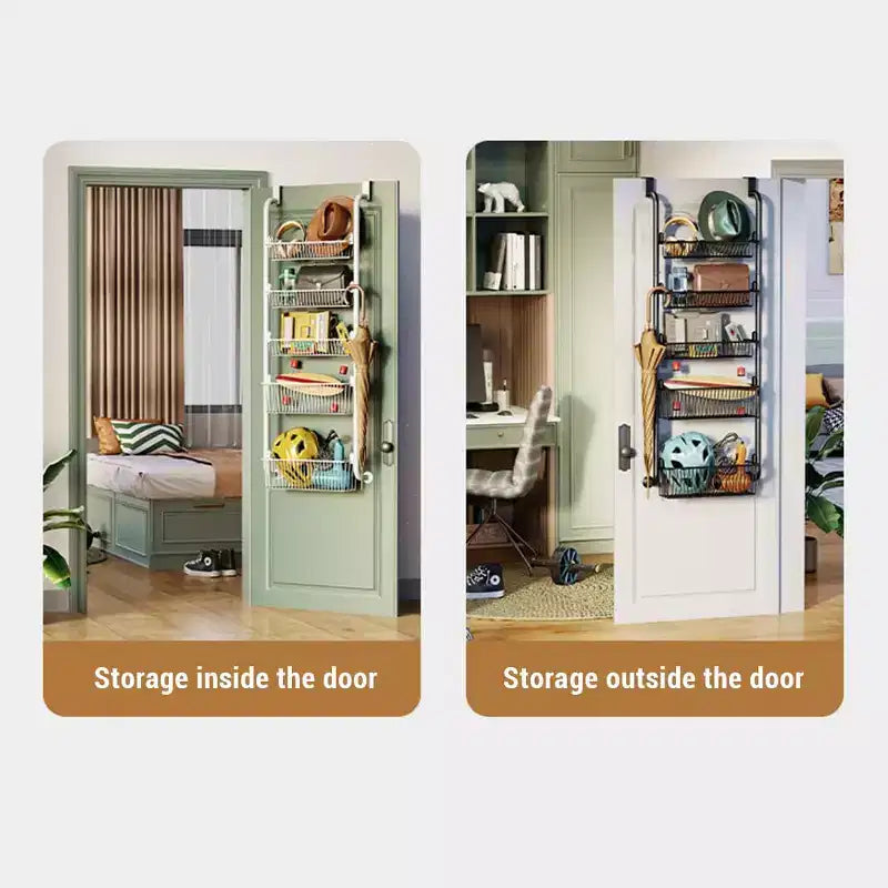 Organizador Para Colgar Sobre la Puerta, Organizador de Despensa de Metal de 6 Niveles, Organizador Colgante Para Puerta Con Cestas Ajustables Para Cocina, Lavadero y Hogar