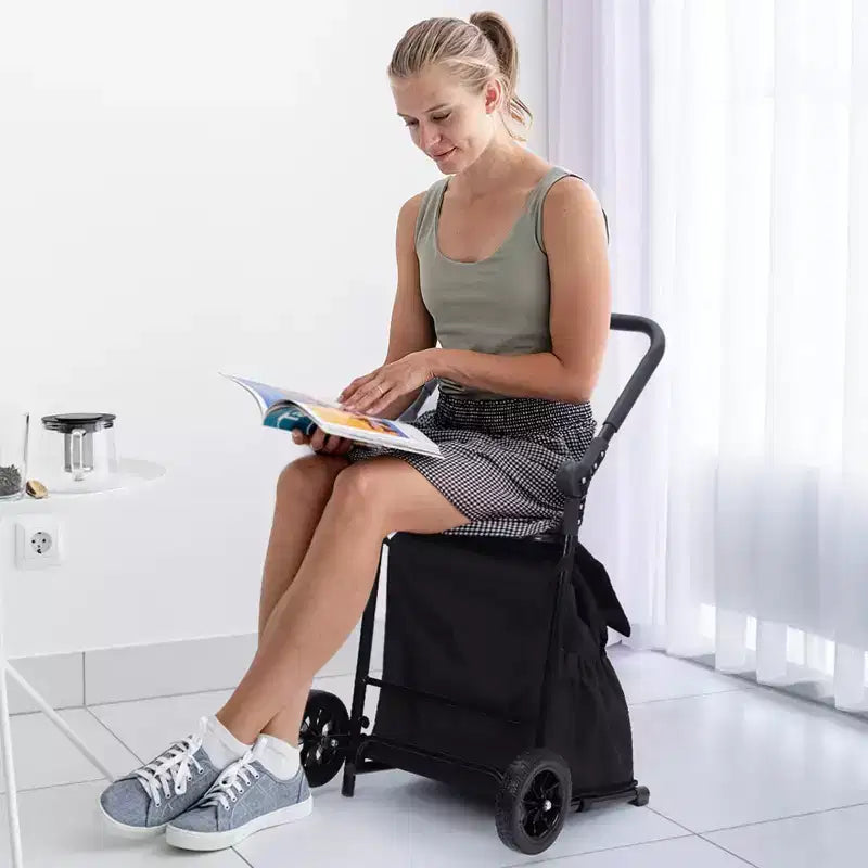 Carro de mano plegable 2 en 1, carro utilitario plegable, carro de compras plegable de servicio pesado con una bolsa impermeable extraíble