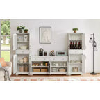 Mueble aparador multifuncional combinable Okak, armario de almacenamiento de gran capacidad para salón, dormitorio u oficina